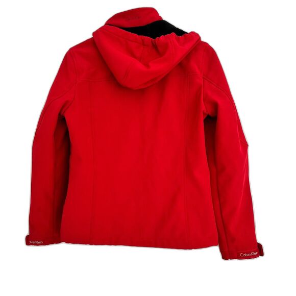 Calvin Klein Thermal Softshell Hoodie Jacket Performance Women's Size M Red - Picture 2 of 7